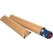 Crimped End Mailing Tubes, 4" Dia. x 12"L, 0.08" Thick, Kraft, 15/Pack