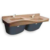 Bradley Lavatory System, High On Left, 2 People, Series FL2H, 2 Person