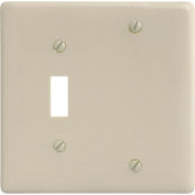 Bryant NP113I Toggle Blank Combo Plate, 2-Gang, Standard, Ivory Nylon