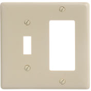 Bryant NP126I Toggle Styleline Combo Plate, 2-Gang, Standard, Ivory Nylon