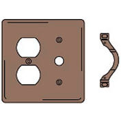 Bryant NP128 Duplex Telephone Combo Plate, 2-Gang, Standard, Brown Nylon