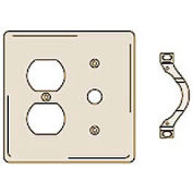 Bryant NP128I Duplex Telephone Combo Plate, 2-Gang, Standard, Ivory Nylon