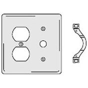Bryant NP128W Duplex Telephone Combo Plate, 2-Gang, Standard, White Nylon