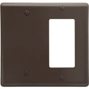 Bryant NP1326 Blank Styleline Combo Plate, 2-Gang, Standard, Brown Nylon