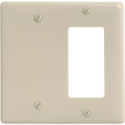 Bryant NP1326I Blank Styleline Combo Plate, 2-Gang, Standard, Ivory Nylon