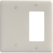 Bryant NP1326LA Blank Styleline Combo Plate, 2-Gang, Standard, Light Almond Nylon