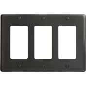 Bryant NP263BK Styleline Rectangular Plate, 3-Gang, Standard, Black Nylon