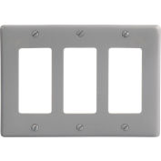 Bryant NP263GY Styleline Rectangular Plate, 3-Gang, Standard, Gray Nylon