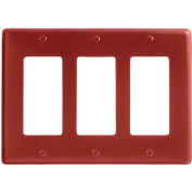 Bryant NP263R Styleline Rectangular Plate, 3-Gang, Standard, Red Nylon