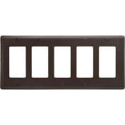Bryant NP265 Styleline Rectangular Plate, 5-Gang, Standard, Brown Nylon