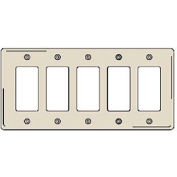 Bryant NP265LA Styleline Rectangular Plate, 5-Gang, Standard, Light Almond, Nylon