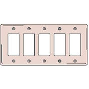Bryant NP265I Styleline Rectangular Plate, 5-Gang, Standard, Ivory Nylon