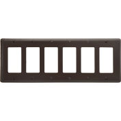 Bryant NP266 Styleline Rectangular Plate, 6-Gang, Standard, Brown Nylon