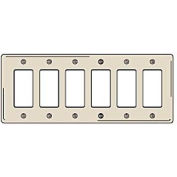 Bryant NP266LA Styleline Rectangular Plate, 6-Gang, Standard, Light Almond, Nylon