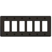Bryant NP266BK Styleline Rectangular Plate, 6-Gang, Standard, Black Nylon