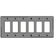 Bryant NP266GY Styleline Rectangular Plate, 6-Gang, Standard, Gray Nylon