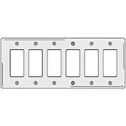 Bryant NP266W Styleline Rectangular Plate, 6-Gang, Standard, White Nylon
