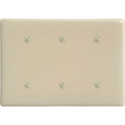 Bryant NP34I Strap Mounted Blank Plate, 4-Gang, Standard, Ivory Nylon