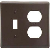 Bryant NP38 Toggle Duplex Combo Plate, 4-Gang, Standard, Brown Nylon