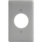 Bryant NP720GY Single Receptacle Plate, 1-Gang, Standard, Gray Nylon, 1.60 open