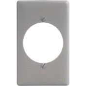 Bryant NP724GY Single Receptacle Plate, 1-Gang, Standard, Gray Nylon, 2.15 open