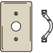 Bryant NP730I Telephone and Coax Plate, 1-Gang, Std, Ivory Nylon, 625 open