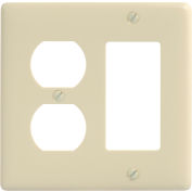 Bryant NP826AL Duplex Styleline Combo Plate, 2-Gang, Standard, Almond Nylon