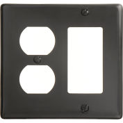Bryant NP826BK Duplex Styleline Combo Plate, 2-Gang, Standard, Black Nylon