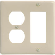 Bryant NP826I Duplex Styleline Combo Plate, 2-Gang, Standard, Ivory Nylon