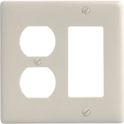 Bryant NP826LA Duplex Styleline Combo Plate, 2-Gang, Standard, Light Almond Nylon