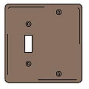 Bryant NPJ113 Toggle Blank Combo Plate, 2-Gang, Mid-Size, Brown Nylon
