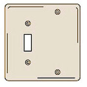 Bryant NPJ113I Toggle Blank Combo Plate, 2-Gang, Mid-Size, Ivory Nylon