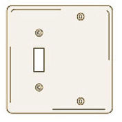 Bryant NPJ113LA Toggle Blank Combo Plate, 2-Gang, Mid-Size, Light Almond Nylon