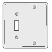 Bryant NPJ113W Toggle Blank Combo Plate, 2-Gang, Mid-Size, White Nylon