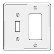 Bryant NPJ126W Toggle Styleline Combo Plate, 2-Gang, Mid-Size, White Nylon