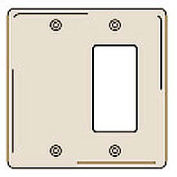 Bryant NPJ1326I Blank Styleline Combo Plate, 2-Gang, Mid-Size, Ivory Nylon