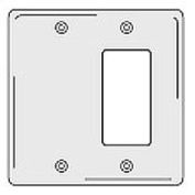 Bryant NPJ1326W Blank Styleline Combo Plate, 2-Gang, Mid-Size, White Nylon