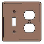 Bryant NPJ18 Toggle Duplex Combo Plate, 2-Gang, Mid-Size, Brown Nylon