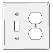 Bryant NPJ18W Toggle Duplex Combo Plate, 2-Gang, Mid-Size, White Nylon