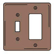 Bryant NPJ226 Toggle Styleline Combo Plate, 3-Gang, Mid-Size, Brown Nylon
