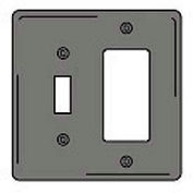 Bryant NPJ226GY Toggle Styleline Combo Plate, 3-Gang, Mid-Size, Gray Nylon