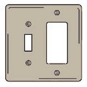 Bryant NPJ226I Toggle Styleline Combo Plate, 3-Gang, Mid-Size, Ivory Nylon