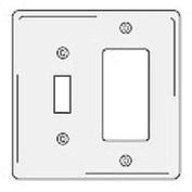 Bryant NPJ226W Toggle Styleline Combo Plate, 3-Gang, Mid-Size, White Nylon