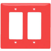 Bryant NPJ262R Styleline Rectangular Plate, 2-Gang, Mid-Size, Red Nylon