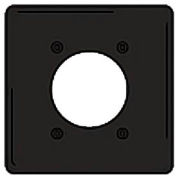 Bryant NPJ703BK Single Receptacle Plate, 2-Gang 1 Device-Gang, Mid-Size, Black Nylon