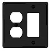 Bryant NPJ826BK Styleline Rectangular Plate, 3-Gang, Mid-Size, Black Nylon, Duplex