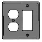 Bryant NPJ826GY Styleline Rectangular Plate, 3-Gang, Mid-Size, Gray Nylon, Duplex