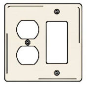 Bryant NPJ826LA Styleline Rectangular Plate, 3-Gang, Mid-Size, Lt. Almond Nylon, Duplex