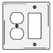 Bryant NPJ826W Styleline Rectangular Plate, 3-Gang, Mid-Size, White Nylon, Duplex