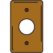Bryant SB7 Single Receptacle Plate, 1-Gang, Standard, Brass, 1.40 open